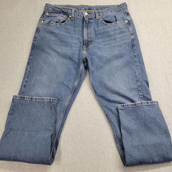 Levis 505 Jeans Mens W36xL32 Blue Wash Straight Regular Denim Country Cowboy‎ - Picture 1 of 10